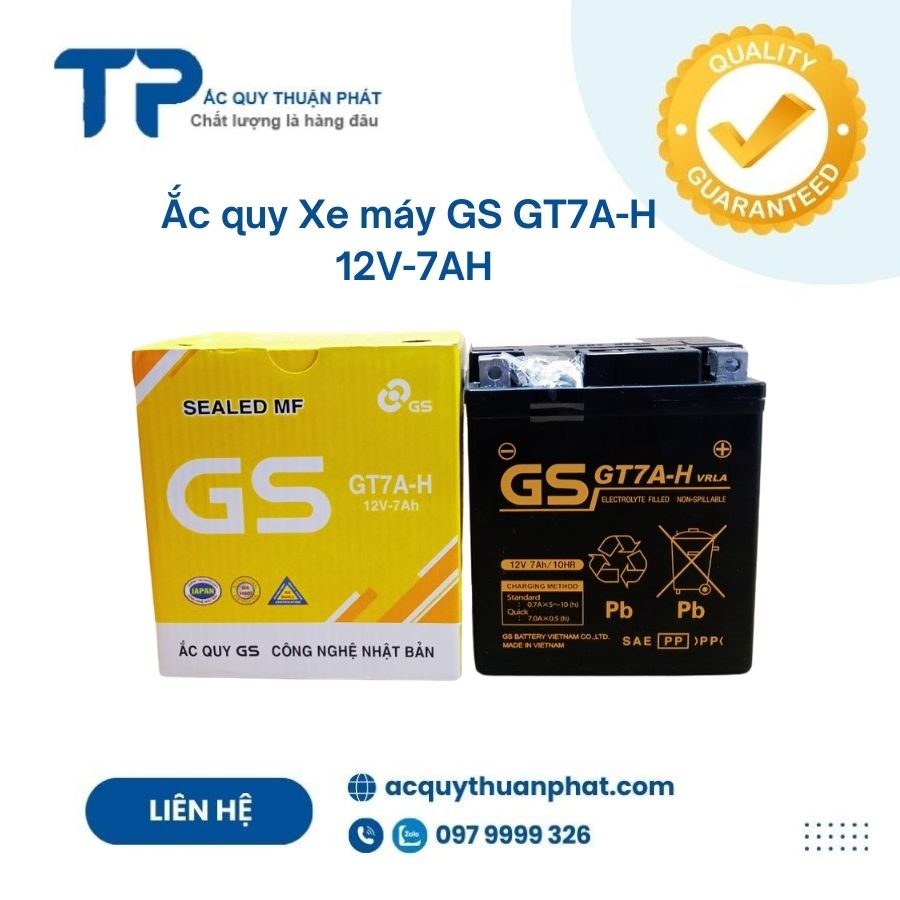 Ắc quy xe máy GS GT7A-H 12V-7AH Chính Hãng