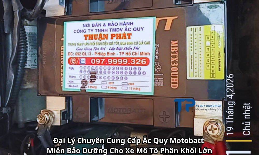 Đại Lý Chuyên Cung Cấp Ắc Quy Motobatt Miễn Bảo Dưỡng Cho Xe Mô Tô Phân Khối Lớn