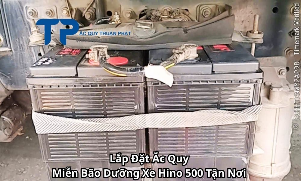 Lắp Đặt Ắc Quy Miễn Bão Dưỡng Xe Hino 500 Tận Nơi