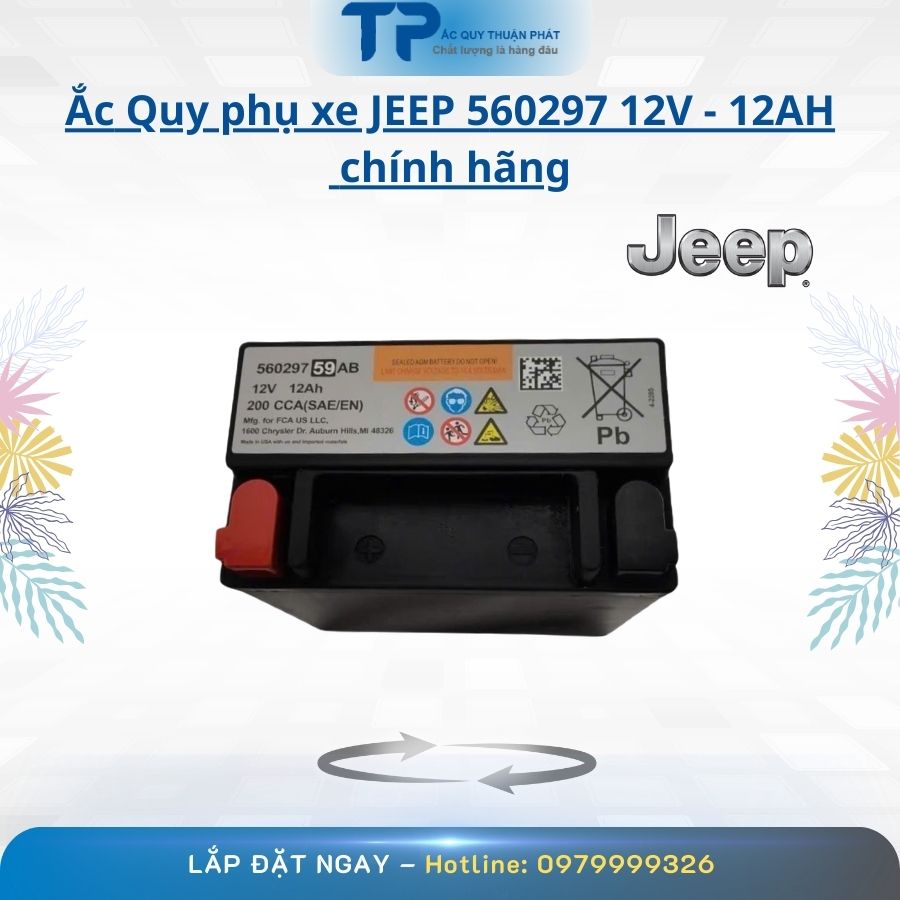 Ắc Quy Phụ xe Jeep 560297 12V - 12AH chính hãng
