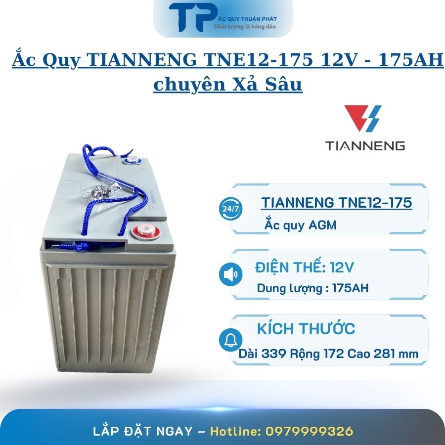 Ắc Quy Tianneng TNE12-175 12V - 175AH chuyên xả sâu