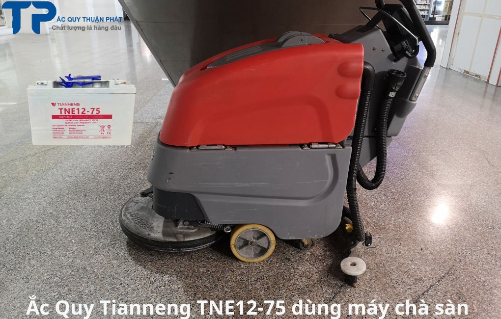 Ắc Quy Tianneng TNE12-75 dùng máy chà sàn