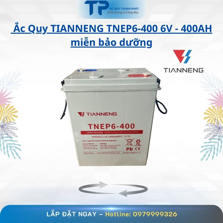 Ắc Quy Tianneng TNEP6 6V-400AH miễn bảo dưỡng