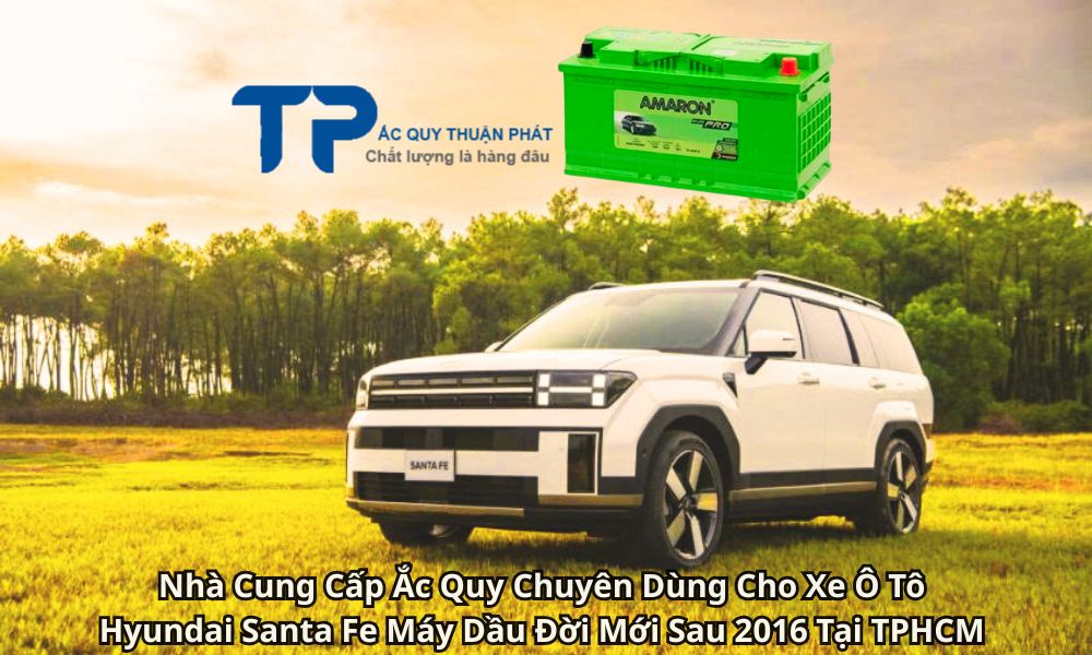 Nhà Cung Cấp Ắc Quy Chuyên Dùng Cho Xe Ô Tô Hyundai Santa Fe Máy Dầu Đời Mới Sau 2016 Tại TPHCM