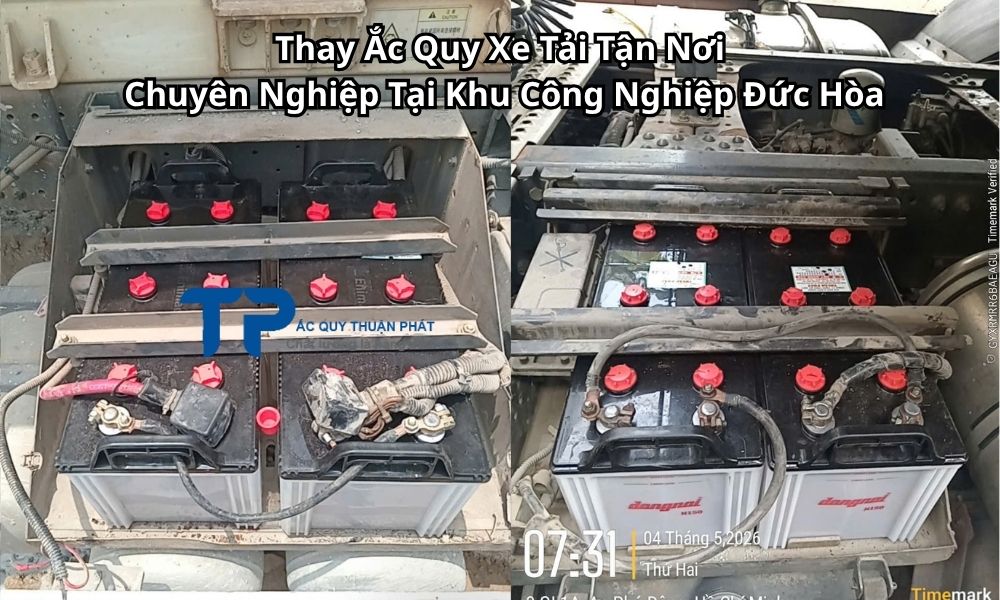 Thay Ắc Quy Xe Tải Tận Nơi Chuyên Nghiệp Tại Khu Công Nghiệp Đức Hòa