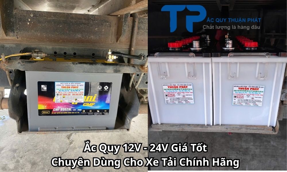 Ắc Quy 12V - 24V Giá Tốt Chuyên Dùng Cho Xe Tải Chính Hãng