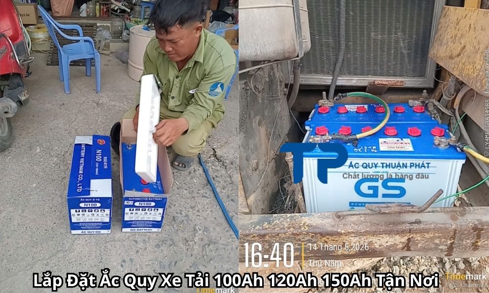 Lắp Đặt Ắc Quy Xe Tải 100Ah 120Ah 150Ah Tận Nơi