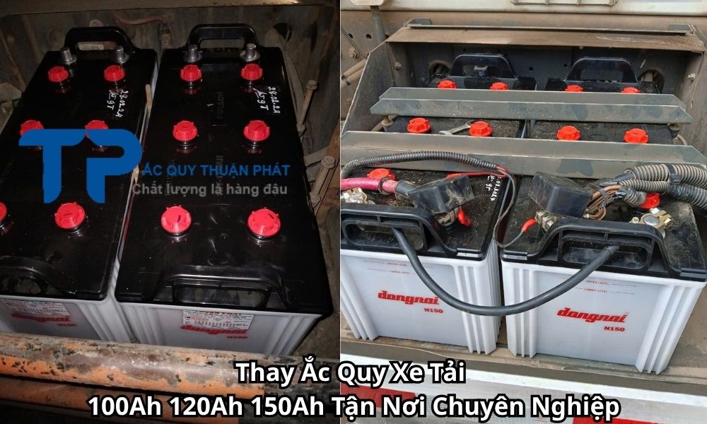 Thay Ắc Quy Xe Tải 100Ah 120Ah 150Ah Tận Nơi Chuyên Nghiệp