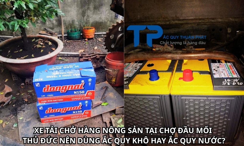 XE TẢI CHỞ HÀNG NÔNG SẢN TẠI CHỢ ĐẦU MỐI THỦ ĐỨC NÊN DÙNG ẮC QUY KHÔ HAY ẮC QUY NƯỚC?