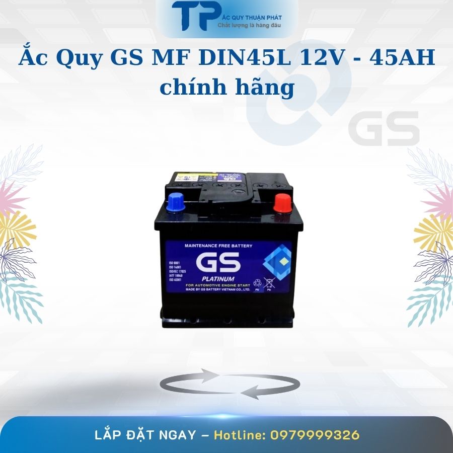 Ắc quy GS MF DIN45L 12V - 45AH chính hãng