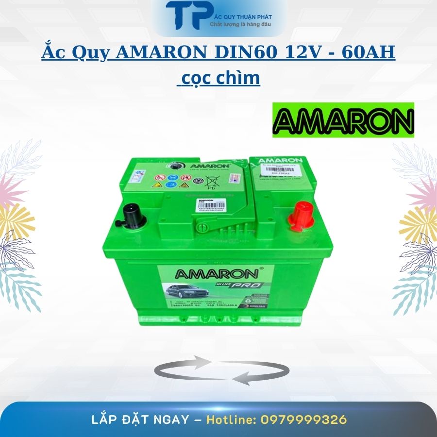 Ắc Quy AMARON DIN60 12V - 60AH cọc chìm