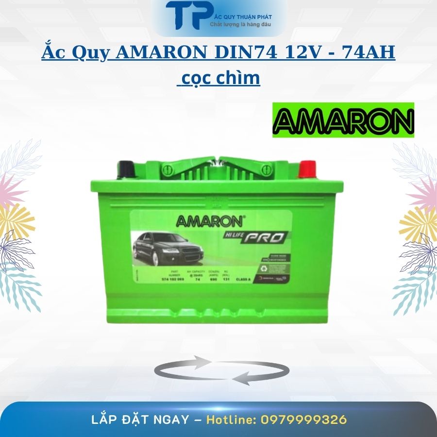 Ắc Quy AMARON DIN74 12V - 74AH cọc chìm