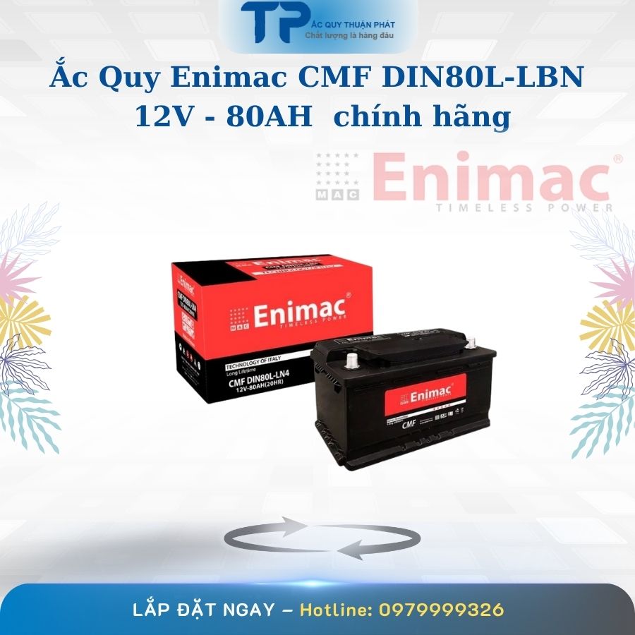 Ắc quy Enimac CMF DIN80L-LBN 12V - 80AH chính hãng