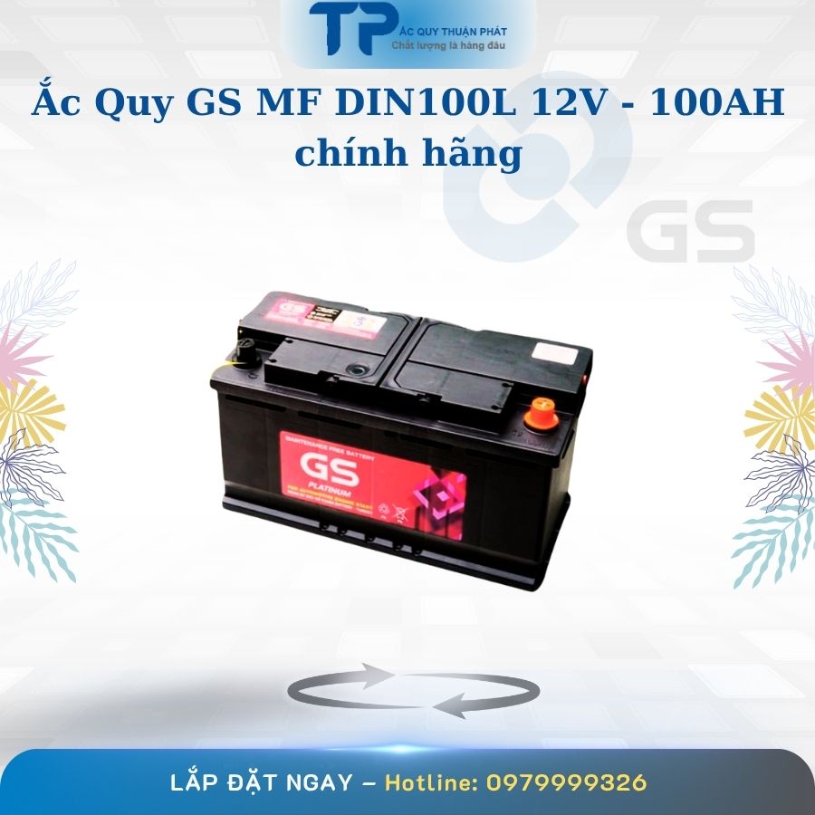 Ắc quy GS MF DIN100L 12V - 100AH chính hãng