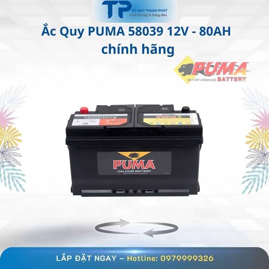 Ắc Quy PUMA 58039 12V - 80AH chính hãng