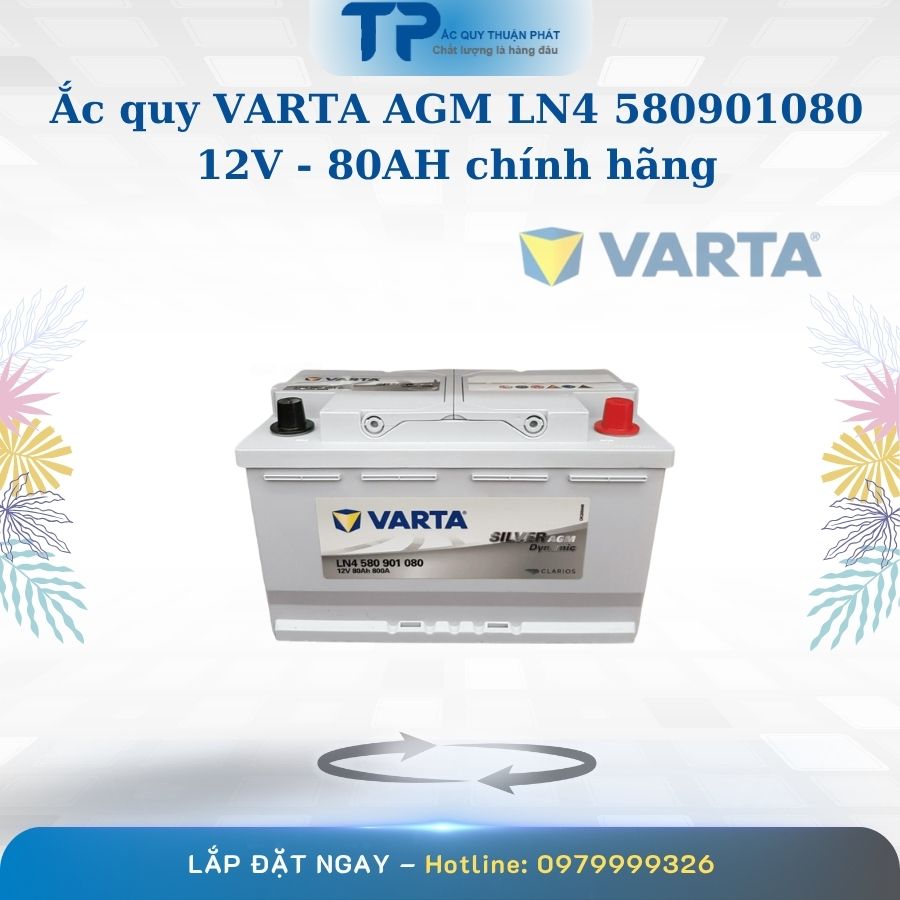 Ắc quy Varta AGM LN4 580901080 12V - 80AH chính hãng