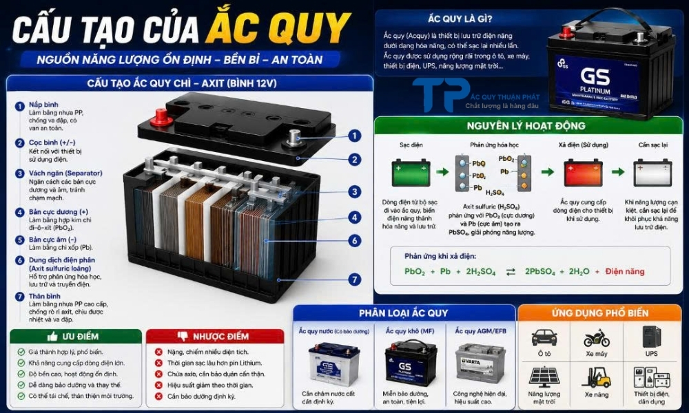 Cấu Tạo Của Ắc Quy