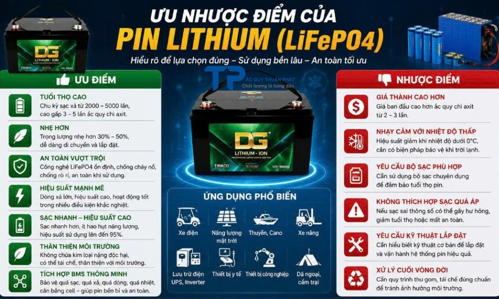 Ưu Nhược Điểm của Pin LITHIUM