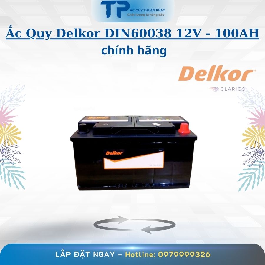 Ắc Quy Delkor DIN60038 12V - 100AH chính hãng