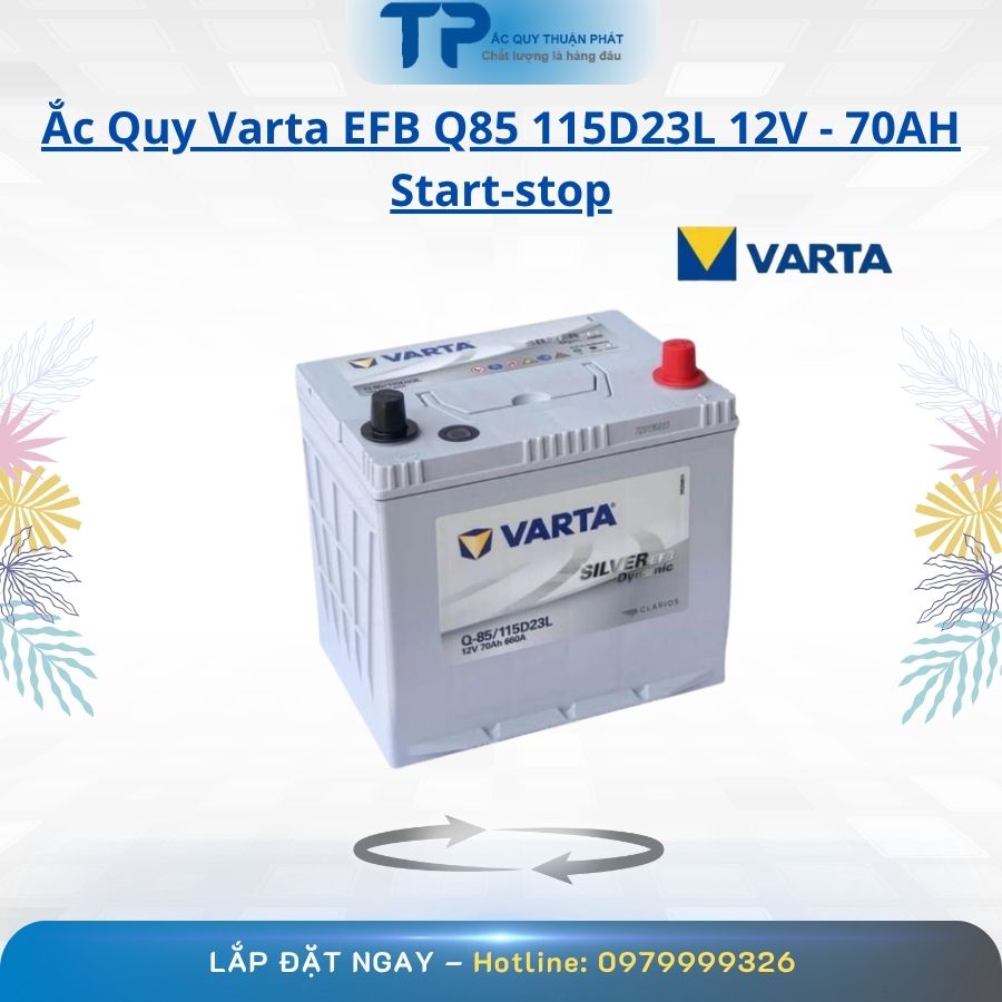 Ắc Quy Varta EFB Q85 115D23L 12V - 70AH Start-stop