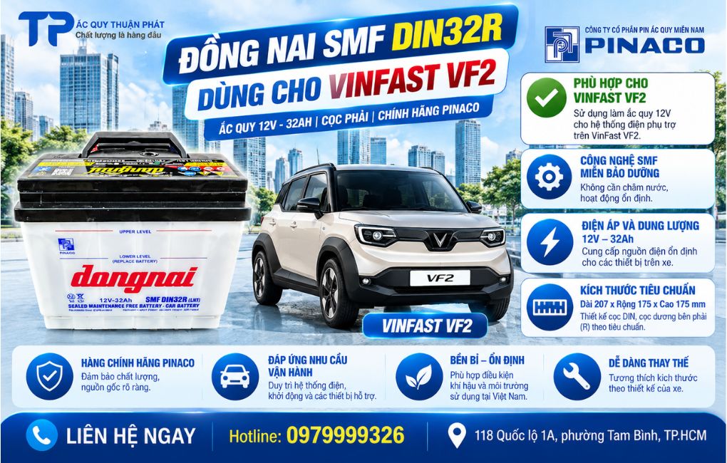 Đồng Nai SMF DIN32R dùng cho Vinfast Vf2
