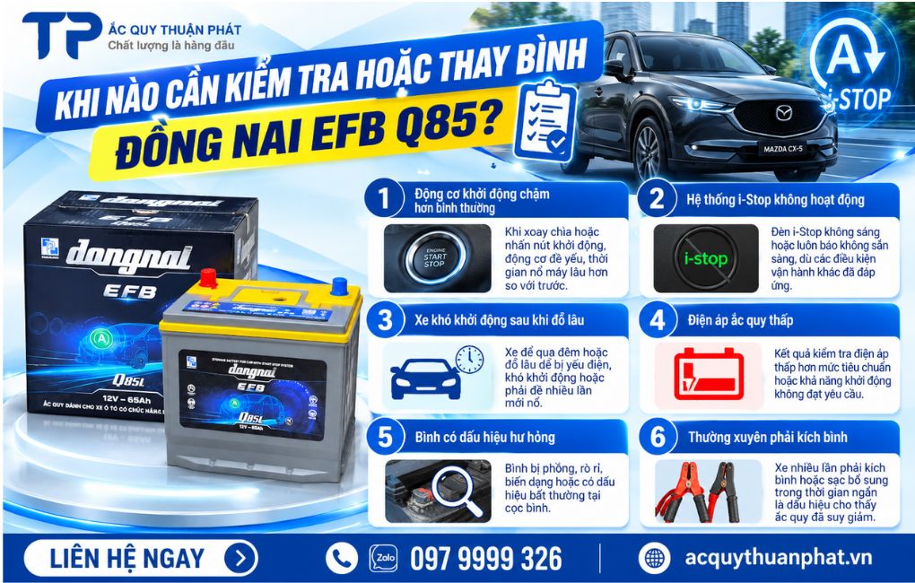 Khi nào cần kiểm tra hoặc thay bình Đồng Nai EFB Q85