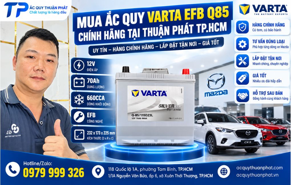 Mua ắc quy Varta EFB Q85 chính hãng tại Thuận Phát
