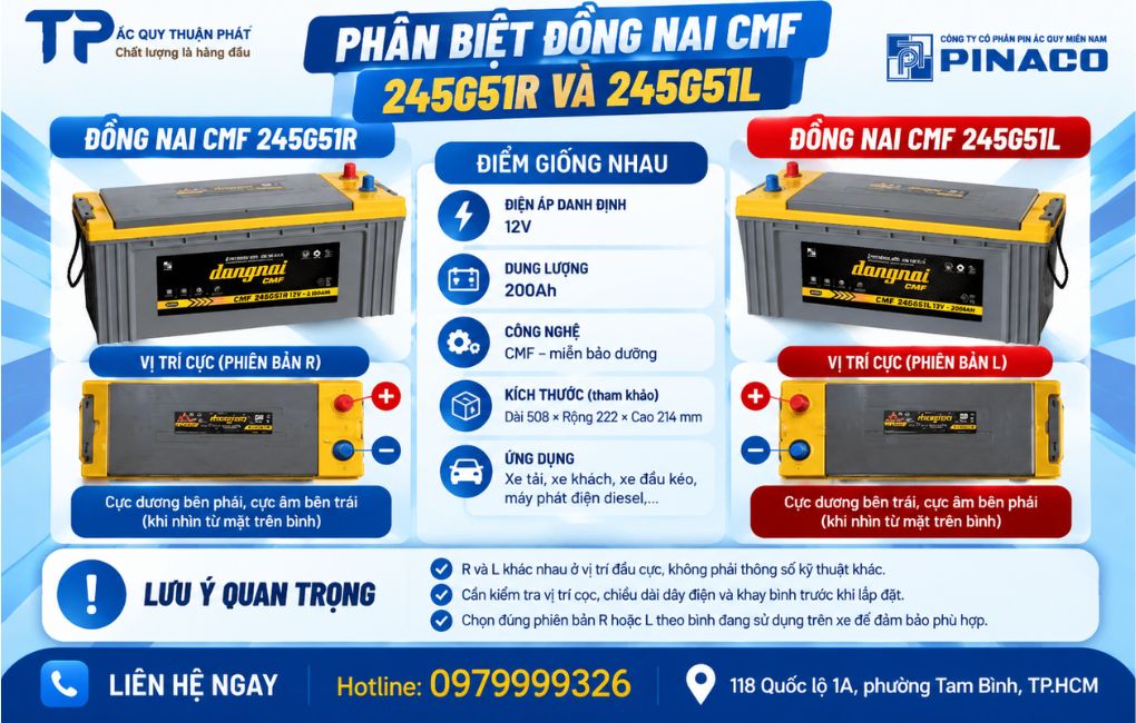 Phân biệt Đồng Nai CMF 245G51R và 245G51L