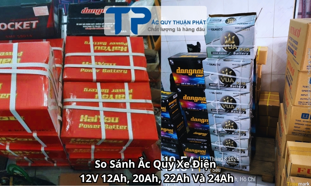 So Sánh Ắc Quy Xe Điện 12V 12Ah, 20Ah, 22Ah Và 24Ah
