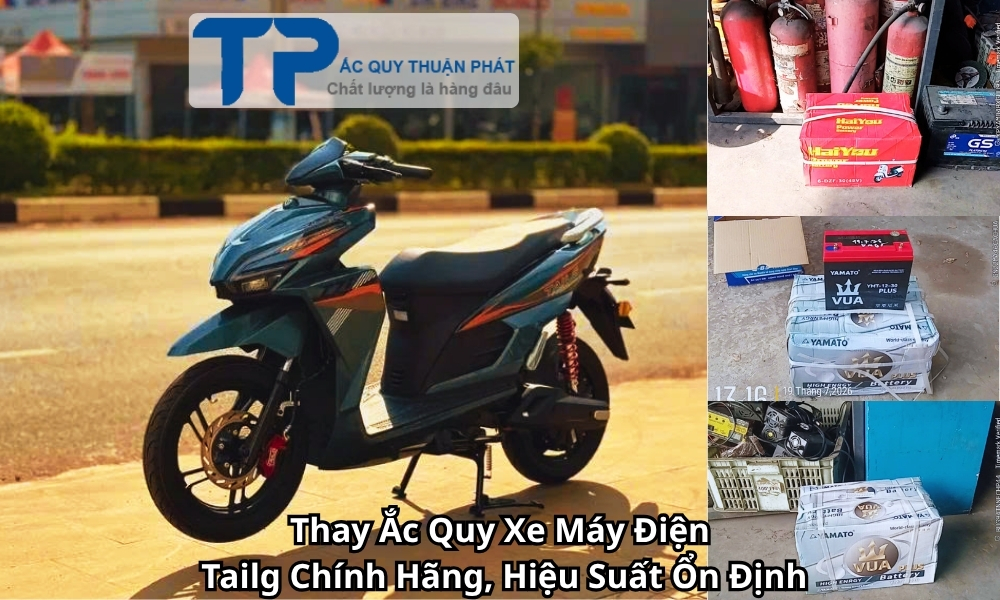 Thay Ắc Quy Xe Máy Điện Tailg Chính Hãng, Hiệu Suất Ổn Định