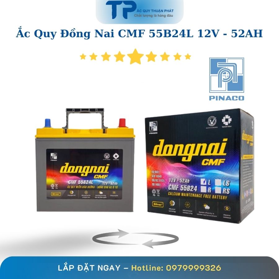 Ắc quy Đồng Nai CMF 55B24L 12V - 52AH