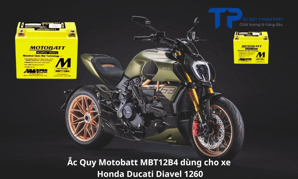 Ắc Quy Motobatt MBT12B4 dùng cho xe Honda Ducati Diavel 1260