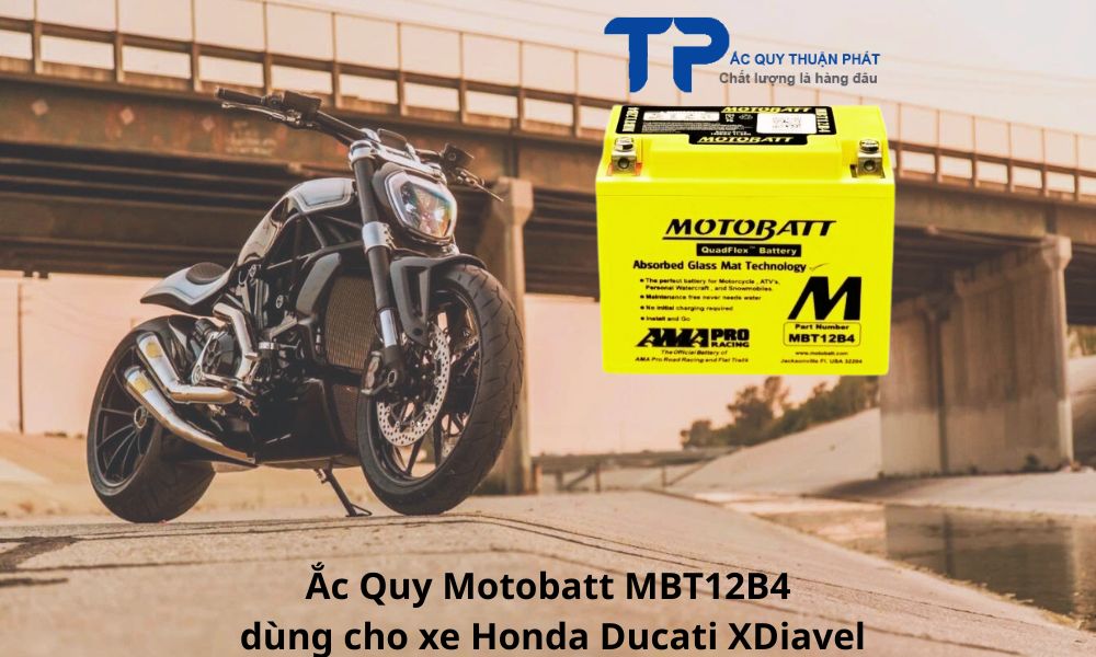 Ắc Quy motobatt MBT12B4 dùng cho xe honda Ducati XDiavel