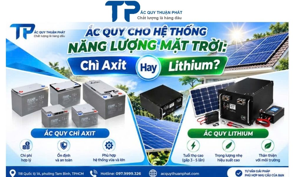 Ắc Quy Cho Hệ Thống Năng Lượng Mặt Trời: Chì Axit Hay Lithium?
