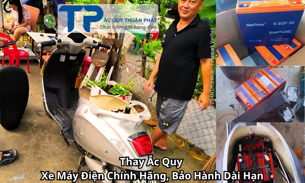Thay Ắc Quy Xe Máy Điện Chính Hãng, Bảo Hành Dài Hạn