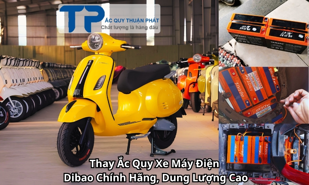 Thay Ắc Quy Xe Máy Điện Dibao Chính Hãng, Dung Lượng Cao